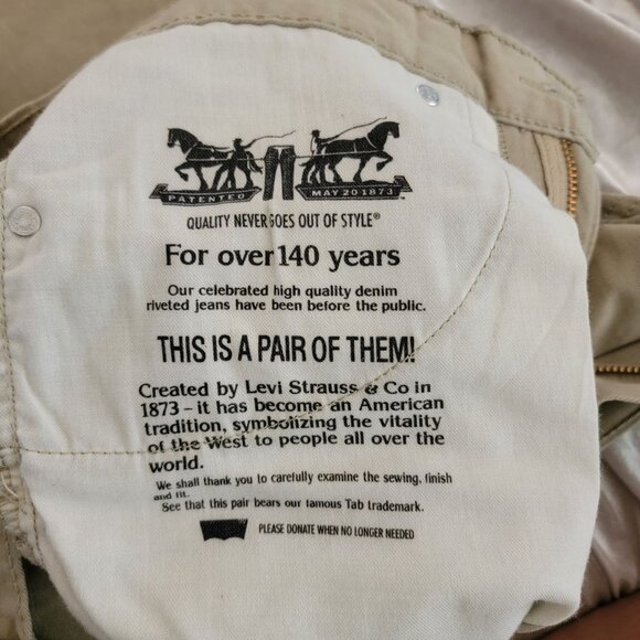 Levis Mens 514 Straight Fit Khaki Jeans Size 33W 34L - Picture 5 of 7